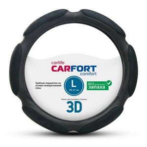 Оплетка CarFort 3D, 6 подушек, черная, L  (39-41см)