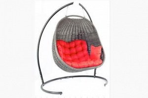 Плетеное двойное подвесное кресло-кокон (серый) DeckWOOD