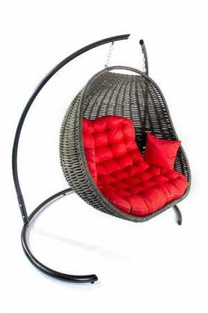 Плетеное двойное подвесное кресло-кокон (графит) DeckWOOD