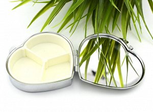 Бокс Сердце, 3 отсека, камень пирит, серебристый