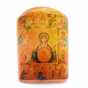 Икона из селенита "Божией Матери Курская Коренная" арка большая, 50*30*65мм