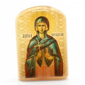 Именная икона из селенита "Святая марта Марфа" арка большая, 50*30*65мм