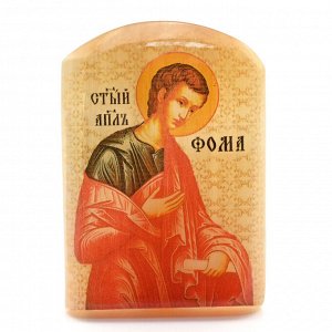 Именная икона из селенита "Святой Апостол Фома" арка большая, 50*30*65мм