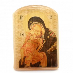 Икона из селенита "Богоматерь Взыграние младенца" арка большая, 50*30*65мм