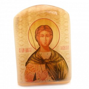 Именная икона из селенита "Дмитрий Солунский" арка большая, 50*30*65мм