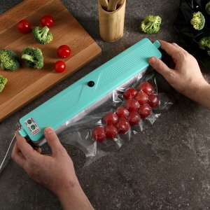 Вакууматор Luazon LPS-02, 15 Вт, 6 пакетов, 25x17 см, 220 В, бирюзовый