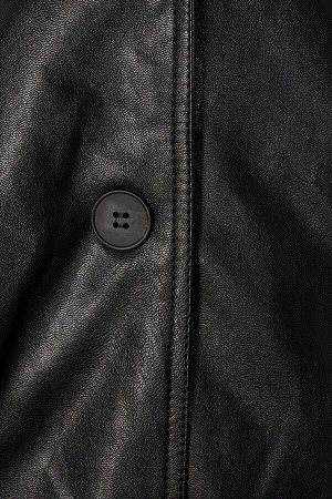 Длинное пальто из искусственной кожи 01297644