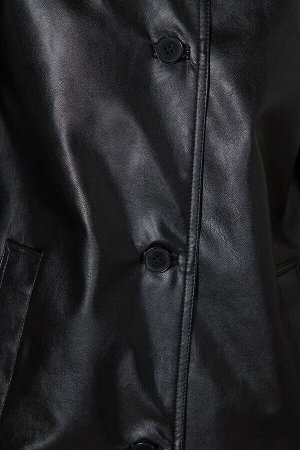 Укороченное пальто из искусственной кожи 06975644
