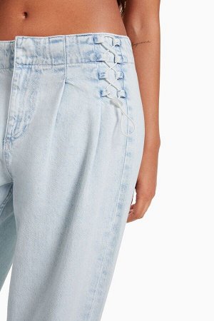 Широкие джинсы 90-х с кружевной отделкой 00057019