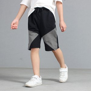 Однотонные шорты для мальчиков, с контрастными вставками на бедрах