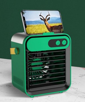 Портативный вентилятор с распылителем "Cube", зеленый