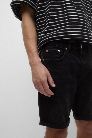 Мужские черные джинсовые шорты-бермуды 04691570