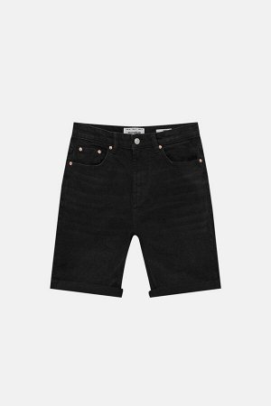 Мужские черные джинсовые шорты-бермуды 04691570