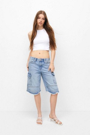 Женские джинсовые шорты-бермуды карго 07692300