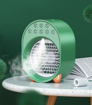 Портативный вентилятор с распылителем "Snow", зеленый