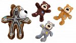 KONG игрушка для мелких собак WildKnots &quot;Мишка&quot; плюш с канатом внутри 10 см, в ассортименте