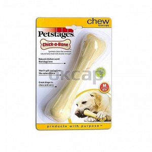 Petstages игрушка для собак Chick-A-Bone косточка с ароматом курицы 14 см средняя