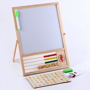 Доска магнитная двухсторонняя, на подставке, рабочее поле: 22 x 22 см