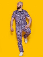 Костюм мужской 2243 Леопард (фиолет-брюки)
