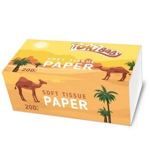 Бумажные салфетки в мягкой упаковке, 200шт, 1 упаковка