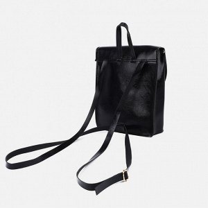 Мини-рюкзак из искусственной кожи на магните, цвет чёрный
