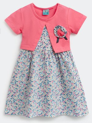 Платье для девочки, цвет ярко-розовый/мятный