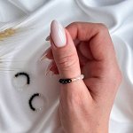 Кольцо на резинке из черной Шпинели и Топаза
