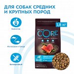 CORE Корм из лосося с тунцом для взрослых собак средних и крупных пород 1,8 кг