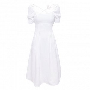 Платье длинное белое летнее с пышными рукавами в Французском стиле