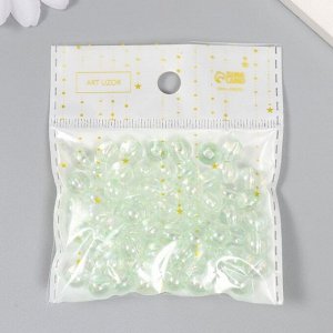 Бусины для творчества пластик "Мыльный пузырь зелёный" набор 20 гр 0,8х0,8х0,8 см