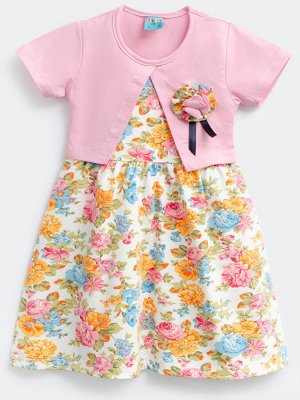 Платье для девочки, цвет розовый/кремовый