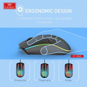 Игровая мышка Earldom KM5 с цветной подсветкой с разъемом Type-C