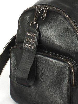 Рюкзак жен натуральная кожа GU 2066-635,  1отд,  3внут+4внеш карм,  черный 254733