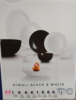 Сервиз стол. DIWALI BLACK&WHITE Р4678/75387 44пр. 6перс.