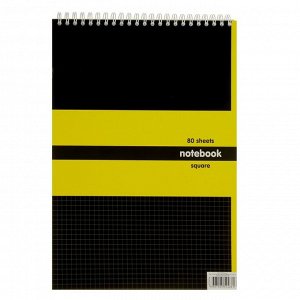Блокнот А4, 80 листов на гребне Notebook, картонная обложка, УФ-лак, 2 вида микс