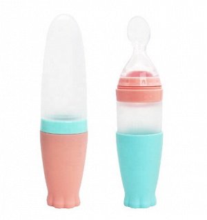 Бутылочка с силиконовой ложкой-дозатором для прикорма Happy Baby