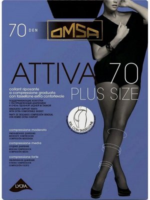 OMS-Attiva 70 Plus Size/3 Колготки OMSA Attiva 70 Plus Size(с задней вставкой)