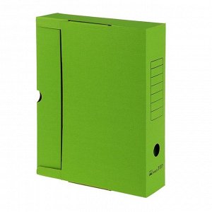 Короб архивный А4, 75мм, микрогофрокартон, картонный клапан, зелёный