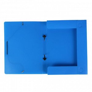 Папка А4 30 мм на резинке с ручкой Classic, синяя, EK 44444