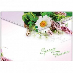 Папка-конверт на кнопке А4, 180 мкм, Spring Flowers