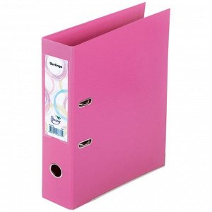 Папка-регистратор 70 мм Spring, бумвинил, двухсторонняя, с карманом, нижний металлический кант, розовая