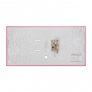 Папка-регистратор А4, 75мм PVC Classic, торцевой карман, разборный, розовый