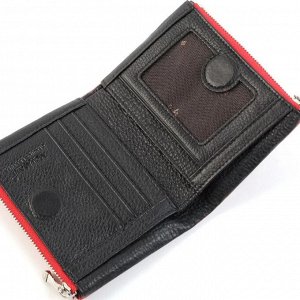 Маленький женский кожаный кошелек на магнитной кнопке VerMari 9949-1806А Ред/Блек