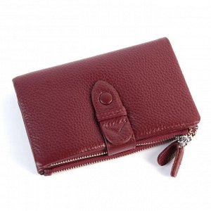 Маленький женский кожаный кошелек 3998 Вайн Ред