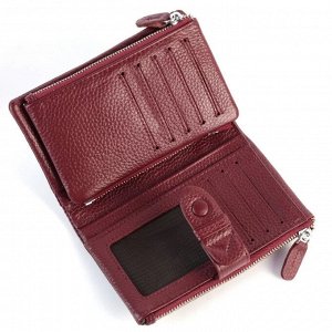 Маленький женский кожаный кошелек 3998 Вайн Ред