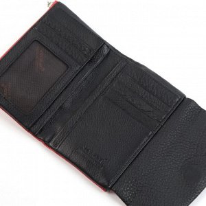 Маленький женский мягкий кожаный кошелек с магнитной кнопкой VerMari 3907-1806А Ред/Блек