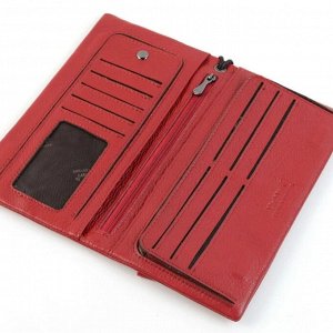 Большой женский мягкий кожаный кошелек-клатч на магнитных кнопках VerMari 3898-1806 Ред