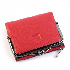 Маленький женский кожаный кошелек с фермуаром VerMari 9930-1806А Ред/Блек