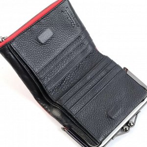 Маленький женский кожаный кошелек с фермуаром VerMari 9930-1806А Ред/Блек