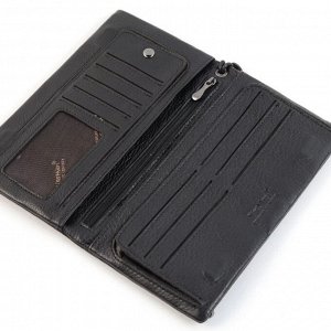Большой женский мягкий кожаный кошелек-клатч на магнитных кнопках VerMari 3898-1806 Блек